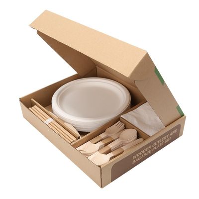 40 People Beach Camping Compostable Party Tableware Hotel Tableware Set