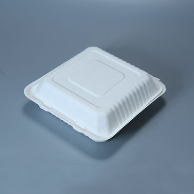800ml Takeaway Containers Microwave Safe Bagasse Clamshell Birthday Party Disposable Plates