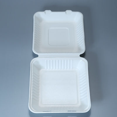 800ml Takeaway Containers Microwave Safe Bagasse Clamshell Birthday Party Disposable Plates