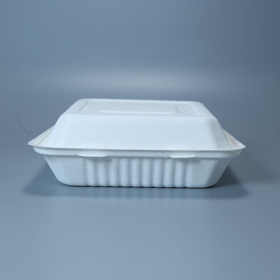 800ml Takeaway Containers Microwave Safe Bagasse Clamshell Birthday Party Disposable Plates