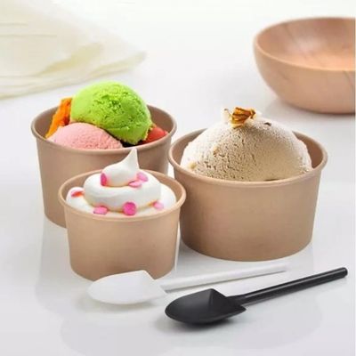4oz To 32oz Yogurt Biodegradable Disposable Tableware Ice Cream Cup Packaging