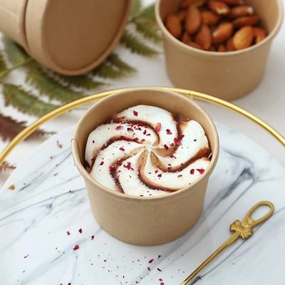 4oz To 32oz Yogurt Biodegradable Disposable Tableware Ice Cream Cup Packaging