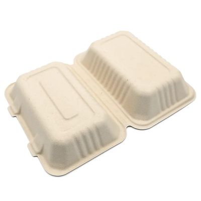 600ml 1000ml Dinnerware Compostable Party Tableware Bagasse Pulp Lunch Bento Box