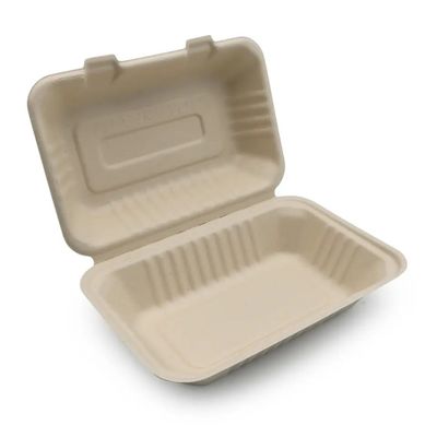 600ml 1000ml Dinnerware Compostable Party Tableware Bagasse Pulp Lunch Bento Box