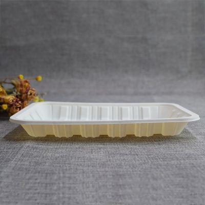 Biodegradable Sealable Meat Cornstarch Tableware Frozen Food Tray Container 150mm