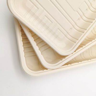 Biodegradable Sealable Meat Cornstarch Tableware Frozen Food Tray Container 150mm