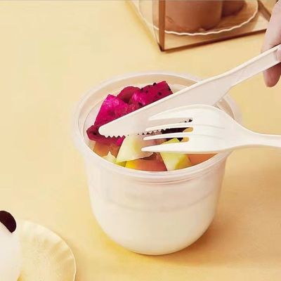 6In Eco Cornstarch Tableware 150mm Biodegradable Spoons And Forks Knife Catering Flatware