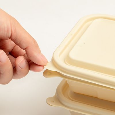 500 600ML Disposable Compostable Cornstarch Meal Lunch Box Fast Food Packaging Box