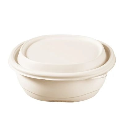 800ml 1050ml Biodegradable Take Out Containers Cornstarch Fruit Bowl With Lid