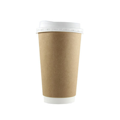 10oz 12oz PE Coated Double Wall Paper Cup Disposable Coffee Cups With Lids