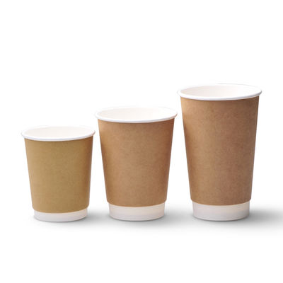 10oz 12oz PE Coated Double Wall Paper Cup Disposable Coffee Cups With Lids