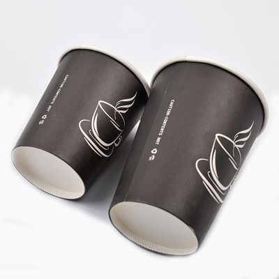 2.5oz Custom Printed Black Disposable Coffee Cups 8oz Coffee Single Wall Cups