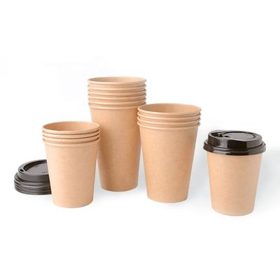 8 Ounce Biodegradable Disposable Paper Cups Kraft Paper Single Wall Coffee Cups