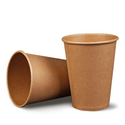 8 Ounce Biodegradable Disposable Paper Cups Kraft Paper Single Wall Coffee Cups