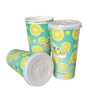 22oz 640ml PE PLA Cola Disposable Paper Cups Paper Cold Drink Cups 300gsm