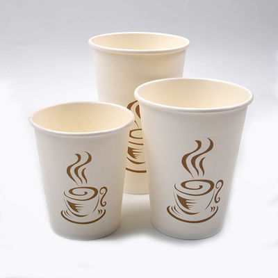 12OZ 300gsm Soda Cold Drink Disposable Paper Cups Juice White Paper Cups With Lids