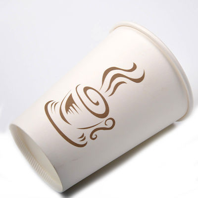 12OZ 300gsm Soda Cold Drink Disposable Paper Cups Juice White Paper Cups With Lids