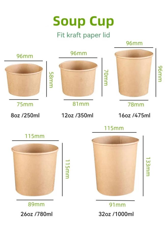 16OZ 26oz Kraft Take Away Eco Friendly Disposable Food Containers ...